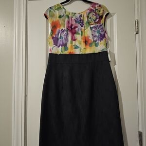 AGB Multicolor Floral Top with Denim Skirt